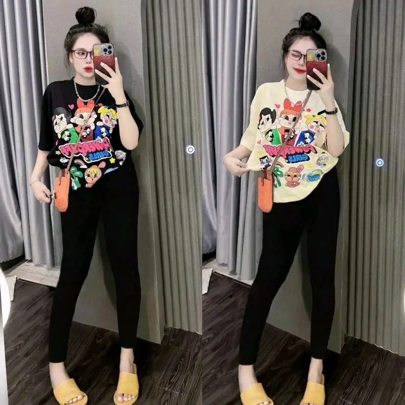 Nivalis combed kode POWERPUFF kaos wanita oversize bigsize jumbo premium import bangkok Tshirt Atasan Baju Katun Distro Tee Pendek Nyaman