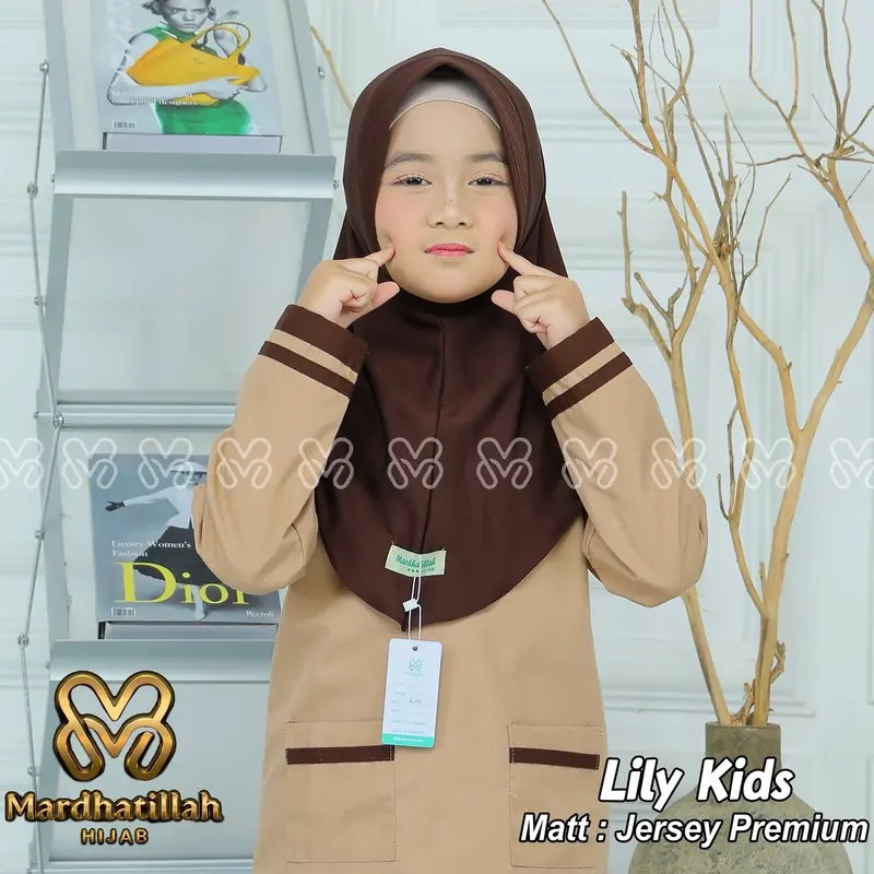 Kerudung Lily kids bergo anak sekolah jersey by mardhatillah hijab Muslim Instan Renda Syari pramuka 3