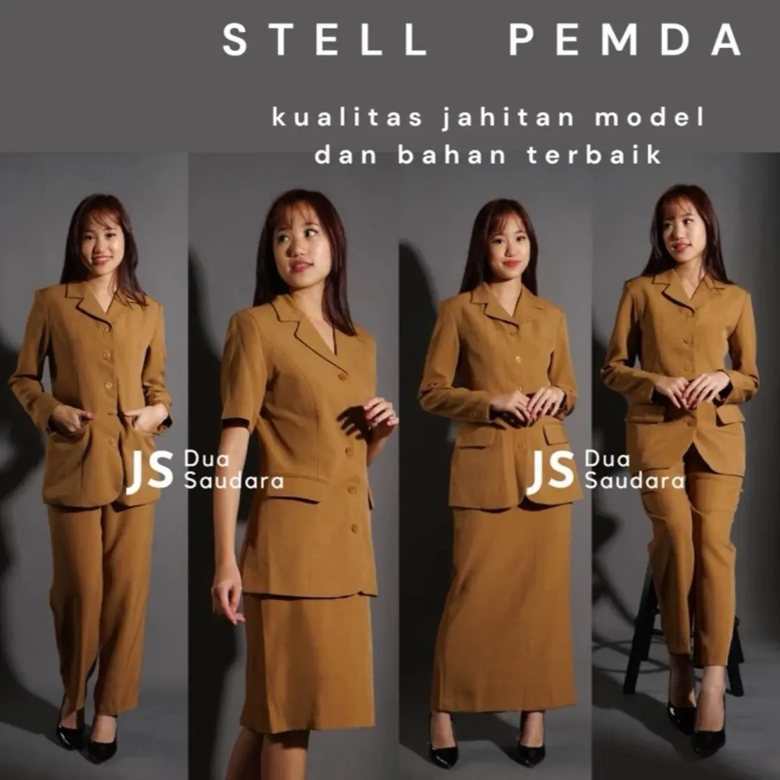 PEMDA / KHAKI WANITA / SERAGAM PEMDA / BAJU STELAN KHAKI / STELAN GURU / BAJU GURU / STELAN ASN Kerja Panjang