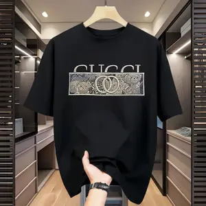 Kaos Streetwear Premium American Style Kaos Couple Unisex Oversize Bahan Cotton Combed  Pria Baju Hitam one