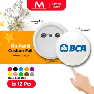 ISI 12PCS - SOUVENIR PIN PENITI 5,8CM 1SISI CUSTOM LOGO TULISAN FOTO SENDIRI SPOTIFY