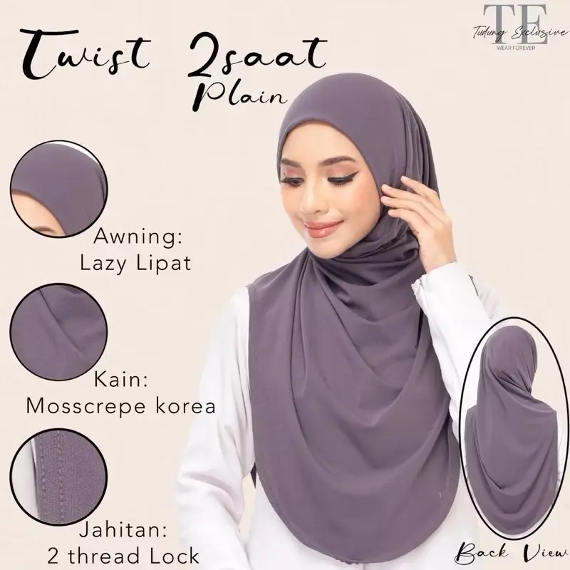 AORORA TWIST 2saat KAIN MOSSCRAPE KOREA AWNING LAZY LIPAT