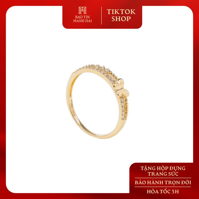  Nhẫn vàng 10k đính đá Phong cách Ý hình hồ điệp sang trọng Bảo Tín Mạnh Hải PYN1V10KDH-211019 