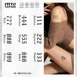 Tatto Temporer Fruit Ink Triple Number Old School Aestettic Tato Semi Permanen Tahan 1-2 Minggu