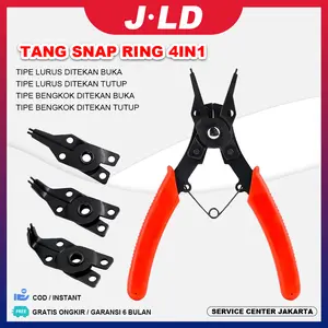JLD Tang Snap Ring 4in1 Circlip Tekan Buka Tutup Bengkok Tang set komplit murah Alat Pasang Ring Snap