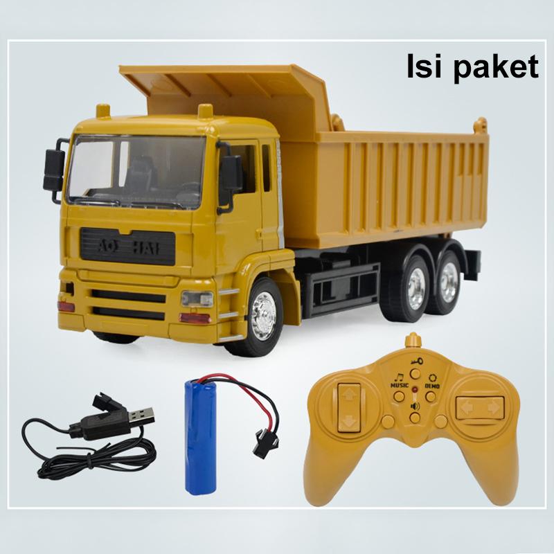 Truk Dumper Remote Control Mainan Pemuat Konstruksi dengan Lampu dan Musik RC Mobil 8 Channel 1:24 4