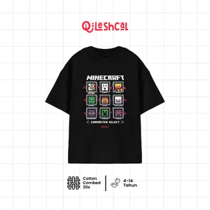 Qileshcal - Minecraft Kaos Anak Unisex Bahan Cotton Combed