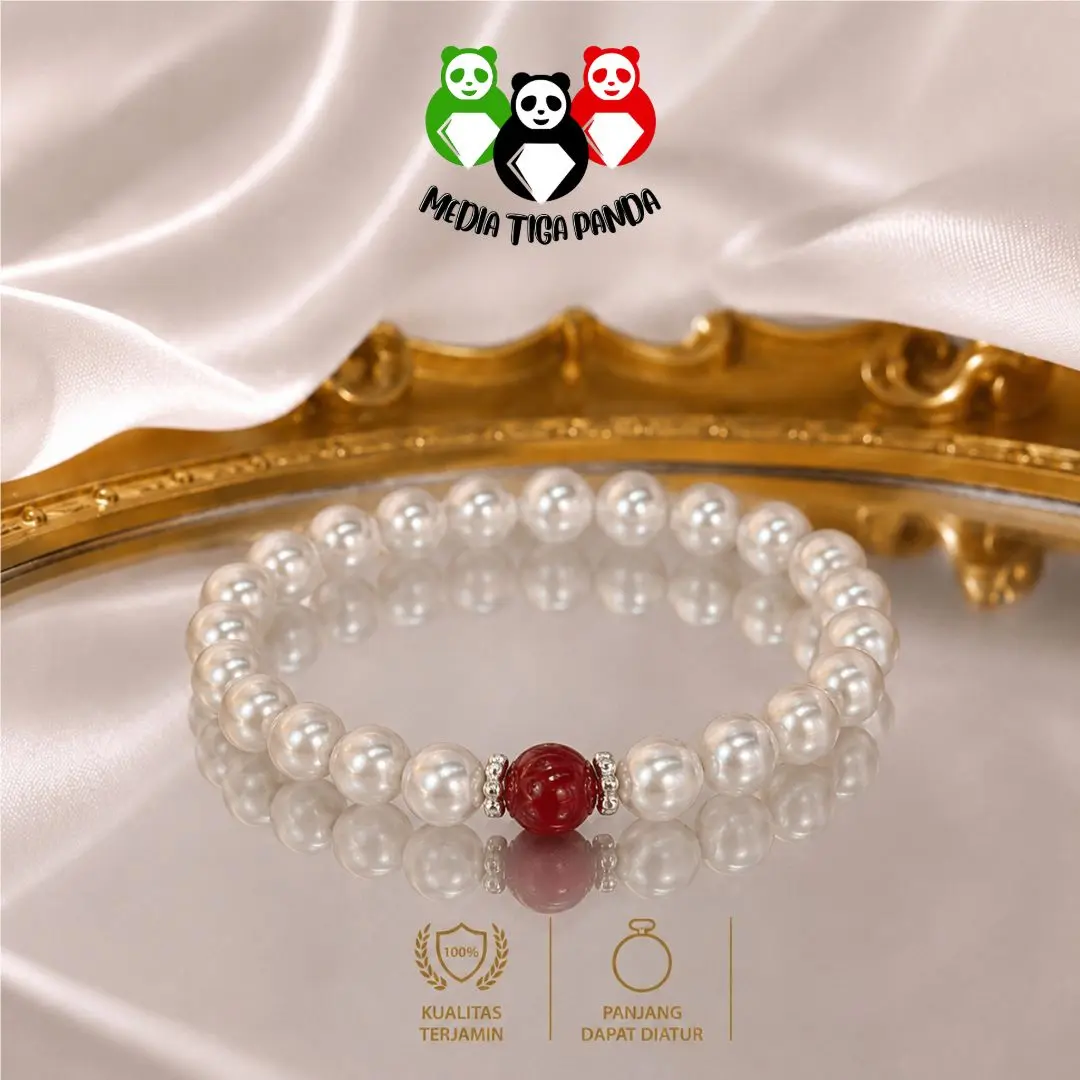 Manik-manik keberuntungan akik merah alami, gelang mutiara ikan pari manta berwarna mawar, manik-manik labu perak sterling S925, gelang wanita kelas atas.