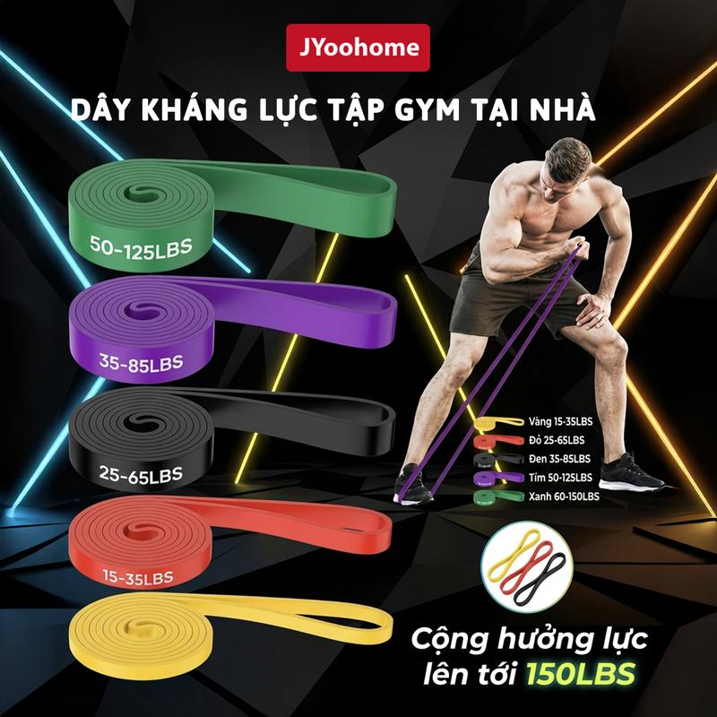 Dây Kháng Lực Tập Gym Thể Dục Tại Nhà JYoohome Dây Kéo Đàn Hồi Tăng Cơ Bắp Giảm…