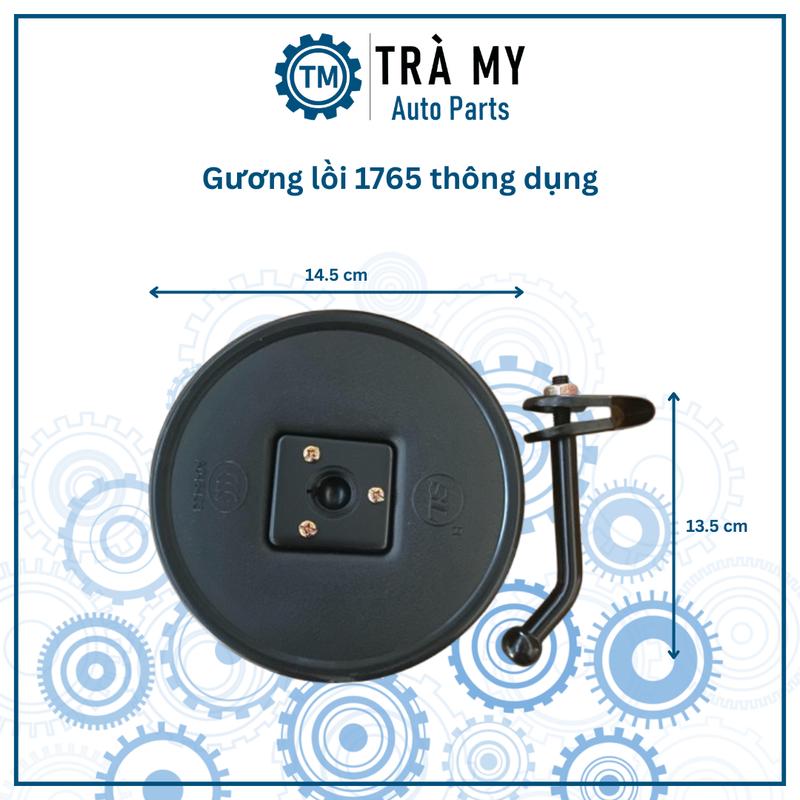 Gương chiếu hậu 1765 mặt lồi góc rộng xóa điểm mù cho xe tải xe ba gác 0