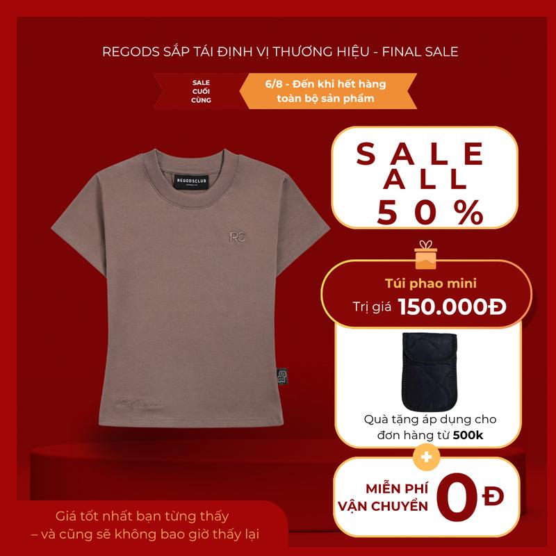 [ FINAL SALE ALL 50% ] Áo thun babytee thêu w regods vải borib co giãn ôm body - Babytee w Regods
