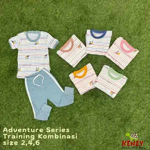 Training Kombinasi Setelan Baju Bayi Tangan Pendek & Celana Panjang Motif "ADVENTURE" | Laki-laki & Perempuan | Premium | SNI YAHYA BABY SHOP