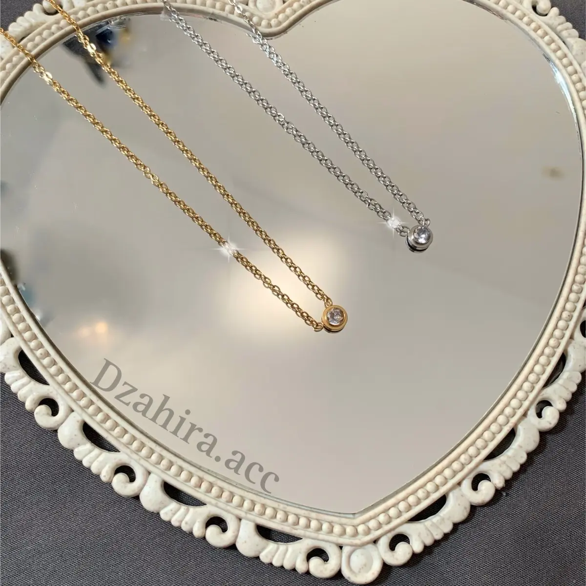 Kalung liontin bulat titanium anti karat dan luntur