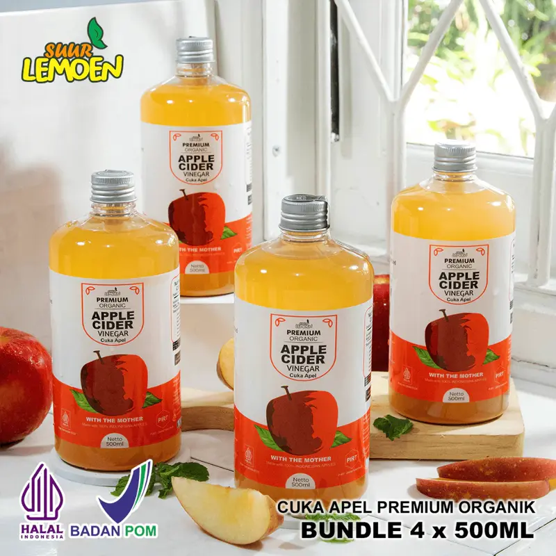 SUUR LEMOEN BPOM Paket Cuka Apel 500 ml dan Sari Lemon 500 ml 5