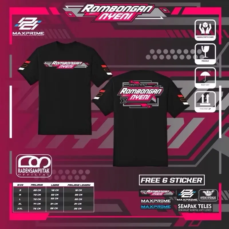 Kaos Rombongan Nyeni V2 / Baju RADEN DIMAS SAMPIITAK / T-shirt Kaos Distro Pria Wanita ~Free Seticker