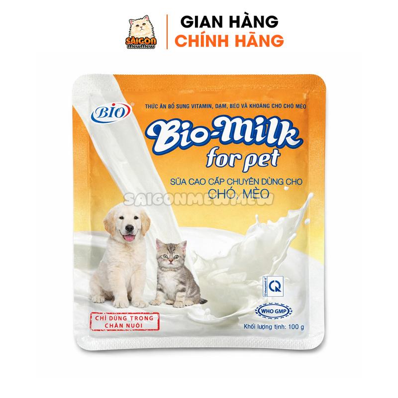 Sữa Cho Thú Cưng Bio Milk 100gr - Dinh Dưỡng Cho Chó Mèo Khỏe Mạnh, Chó mèo sơ sinh