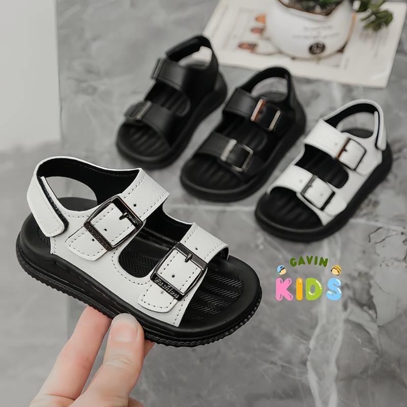 (Phom nhỏ tăng 2 size) Sandal QC cao cấp da mềm quai dán cho bé - Hàng có hộp