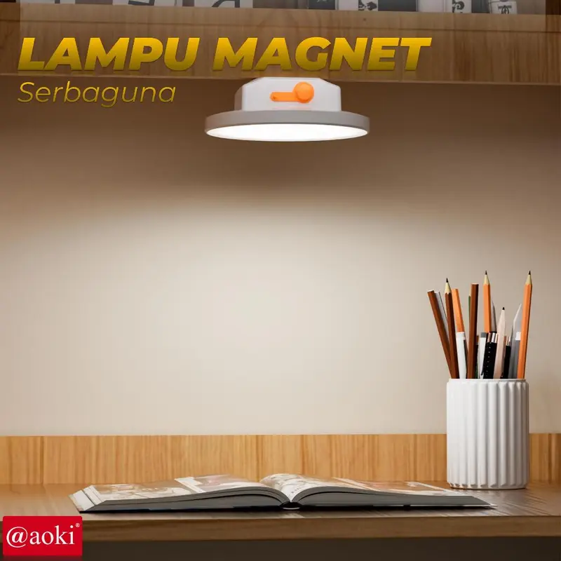 AOKI Lampu LED Magnet Dinding Bisa digantung Serbaguna Rechargable USB Warna Aesthetic - ZS 8