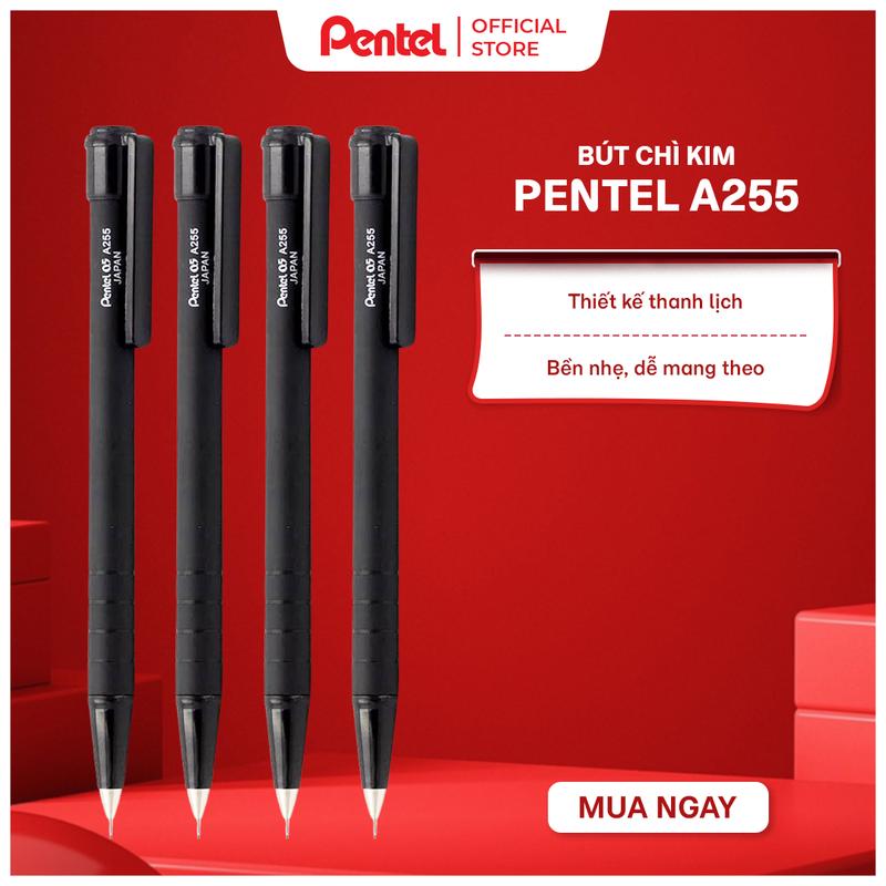 Bút Chì Kim Bấm Pentel A255 Cỡ Ngòi 0.5mm - Siêu Nhẹ, Tiện Lợi Khi Sử Dụng