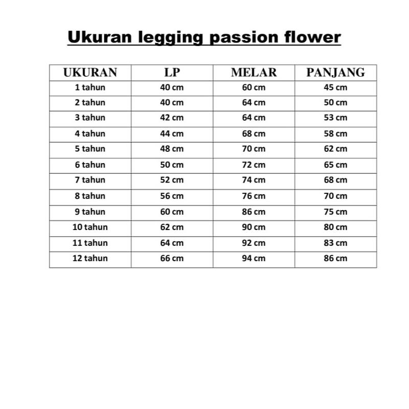 Paket hemat legging passion flower katun organik 6