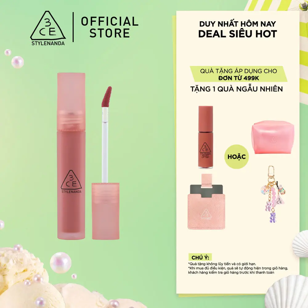 Son kem lì lâu trôi nhẹ môi Blur Water Tint-3CE Blur Water Tint