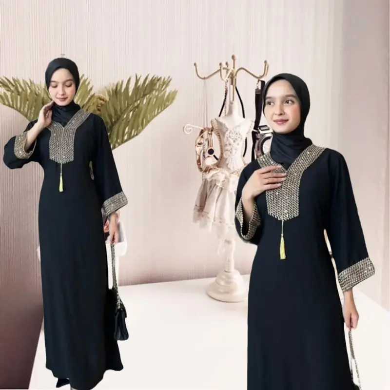 AK Store abaya crinkle/gamis abaya Muslim Syari Lebaran 3