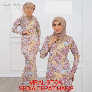 Jubah Muslimah Premium Saiz Universal Elegan untuk Semua Bentuk Badan dengan Poket Sisi Fesyen Moden Anabia Budak Embroidery Lace Cey Kosong Corak Bunga Emboss Bamboo Lengan Panjang Batik Block Cotton Viscose Lembut Casual Dress Style Kebaya