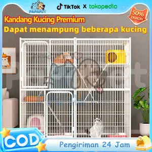 【50% Diskon】Kandang Kucing Jumbo tenda bonus kasur tenda dewasa jumbo kangdang rumah kucing besar outdoor waterproof house 3 tingkat jumbo tidur di rak bertingkat playground cat condo 2 sofa kucing dakron bedong kandang galvanis aluminium foil untuk