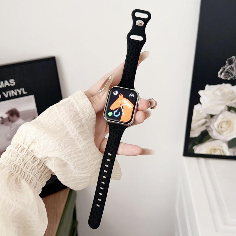 Lucu Slim Strap for Apple Watch Ultra 2 49mm 46mm 45mm 41mm 44mm 40mm 42mm 38mm iwatch Series 10 9 8 7 6 SE/2 5 4 3 2 1 Soft Sport Silicone Rubber Band Belt Accessories Tali Jam Tangan Smartwatch I8 Pro Max I9 T800 Ultra S8 S9 Ultra 8 MAX 9 PRO S20 T500 6