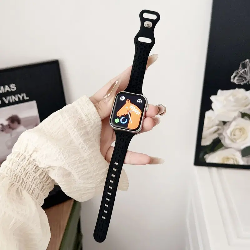 Lucu Slim Strap for Apple Watch Ultra 2 49mm 46mm 45mm 41mm 44mm 40mm 42mm 38mm iwatch Series 10 9 8 7 6 SE/2 5 4 3 2 1 Soft Sport Silicone Rubber Band Belt Accessories Tali Jam Tangan Smartwatch I8 Pro Max I9 T800 Ultra S8 S9 Ultra 8 MAX 9 PRO S20 T500 6