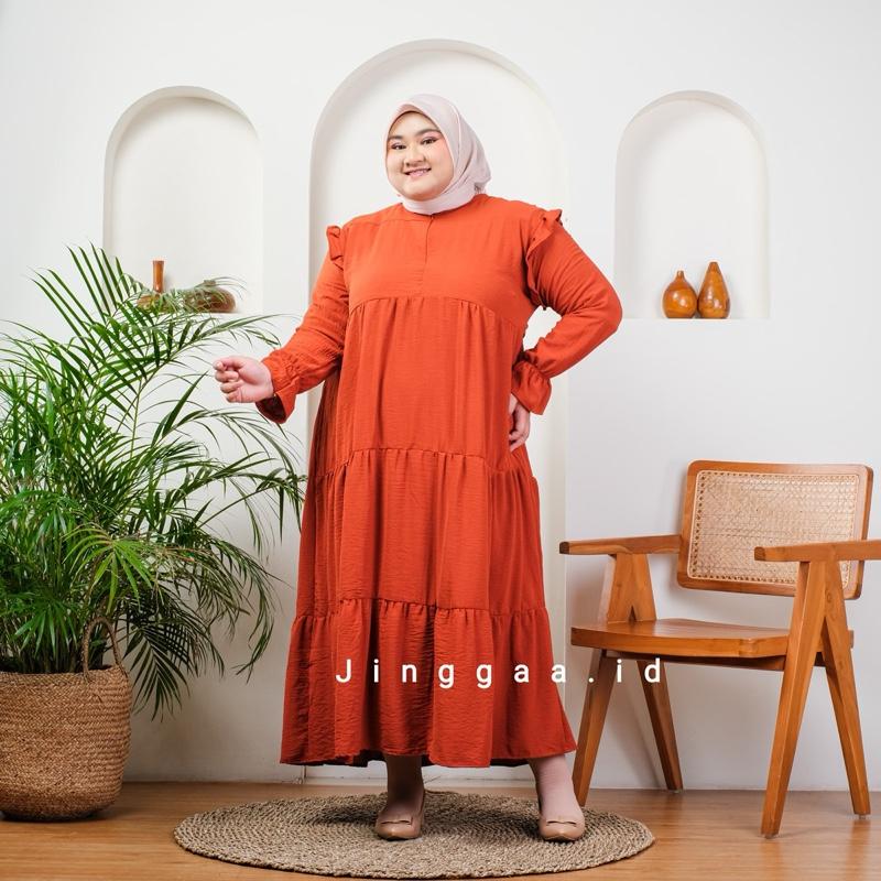 Product Introduction of Gamis Kriwil Jumbo XXXL Bigsize Ld 130 cm - Ld 140 cm Gamis Canda Kriwil Kekinian Gamis  Crinkle Muslimah Wanita Mewah Dress Syari Lebaran  Rayon 15