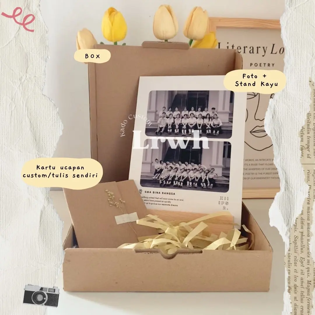 Stand Kayu Foto Custom Kado Ultah Anniversary Graduation