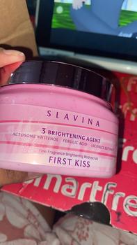 Product Review of SLAVINA Organic Rice Body Scrub First Kiss | scrub badan untuk menghilangkan bekas luka from f**a 3