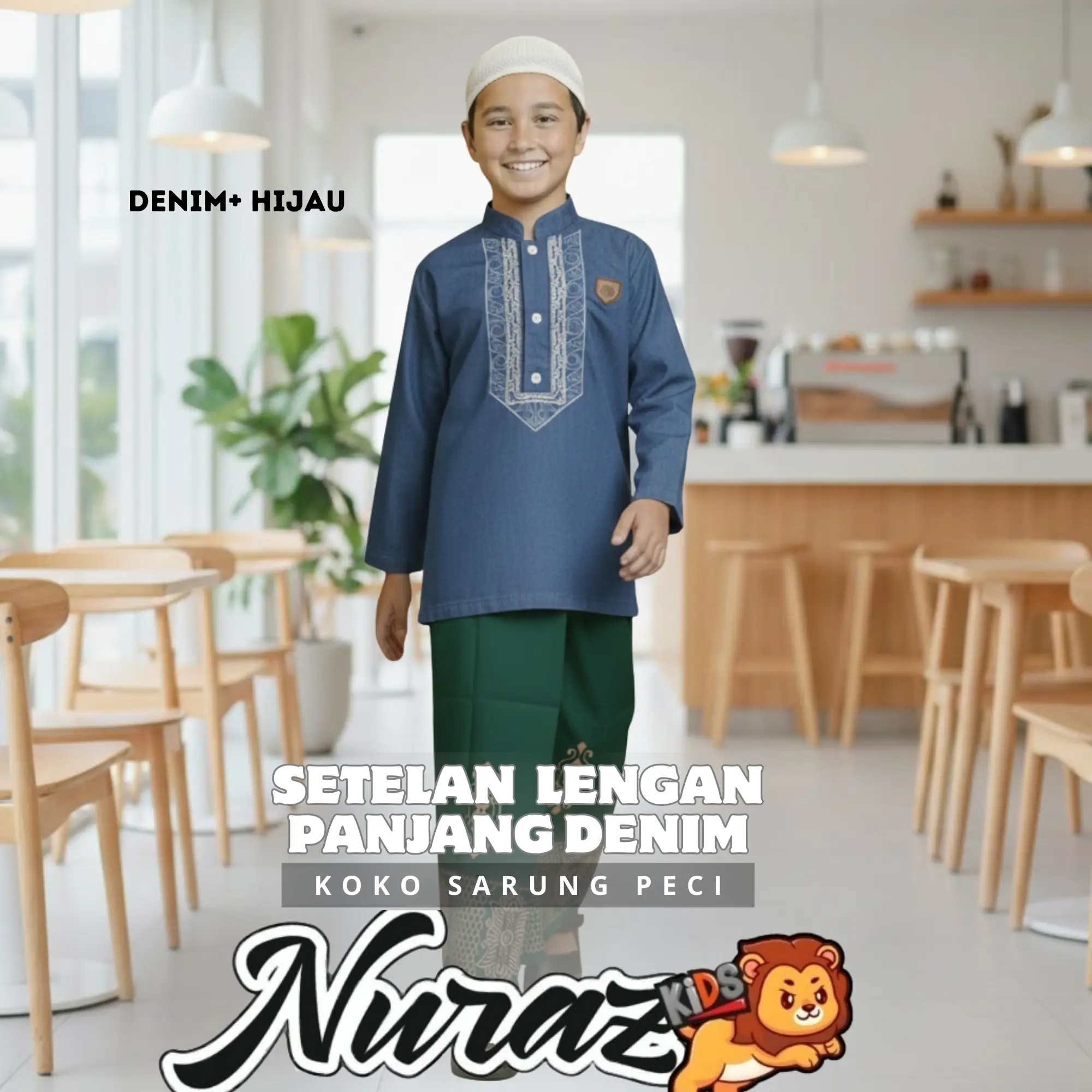 KOKO DENIM + SARUNG HIJAU