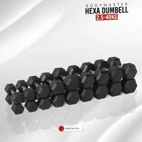 Gambar BODYMASTER Dumbell Fix Hex Rubber BM-A075 | Set 2,5KG 5KG 7,5KG 10KG 12,5KG 15KG 17,5KG | Barbel Hexa Karet - HEX 12.5 dari Ototpro Surabaya Kota Surabaya 1 Tokopedia