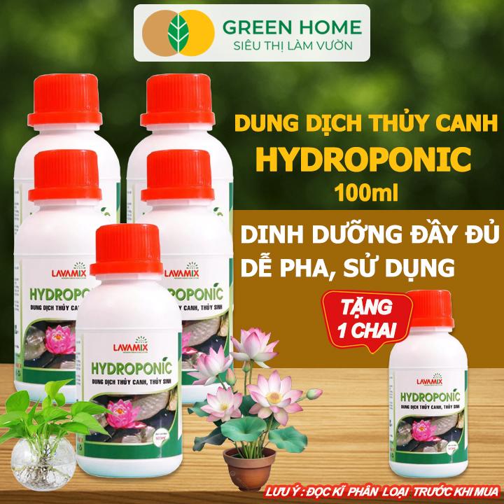 Mua 5 tặng 1 - Dung Dịch Thủy Canh Greenhome Lavamix Chai 100ml Phân Bón Cây Thuỷ Sinh Hoa Sen An Toàn Cho Cá
