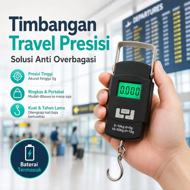 Timbangan Gantung Digital 50 kg-Portable Scale dengan bebagai kapasitas, pilihan(baterai & lampu)