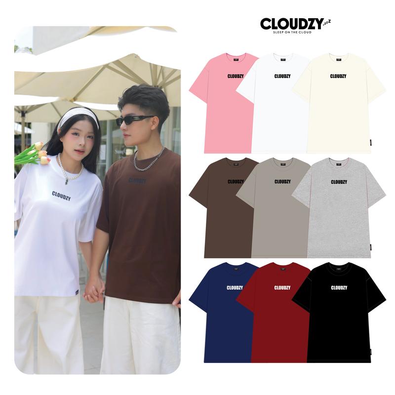 Áo thun nữ nam unisex tay lỡ phông local brand form rộng teen cổ tròn oversize cotton màu đen trắng CLOUDZY BASIC TEE 2