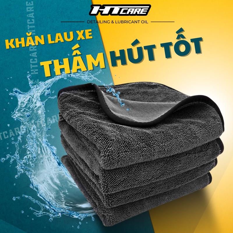 Khăn lau xe Superfine Fiber 650gsm siêu thấm hút chống trầy xước dùng cho xe máy & Ô tô - Phụ Kiện Lau Xe