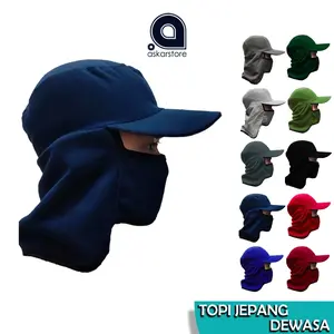 Topi Jepang Dewasa Outdor Masker Anti Panas untuk Mancing Mendaki Berkebun Kerja Proyek dengan Pelindung Mata