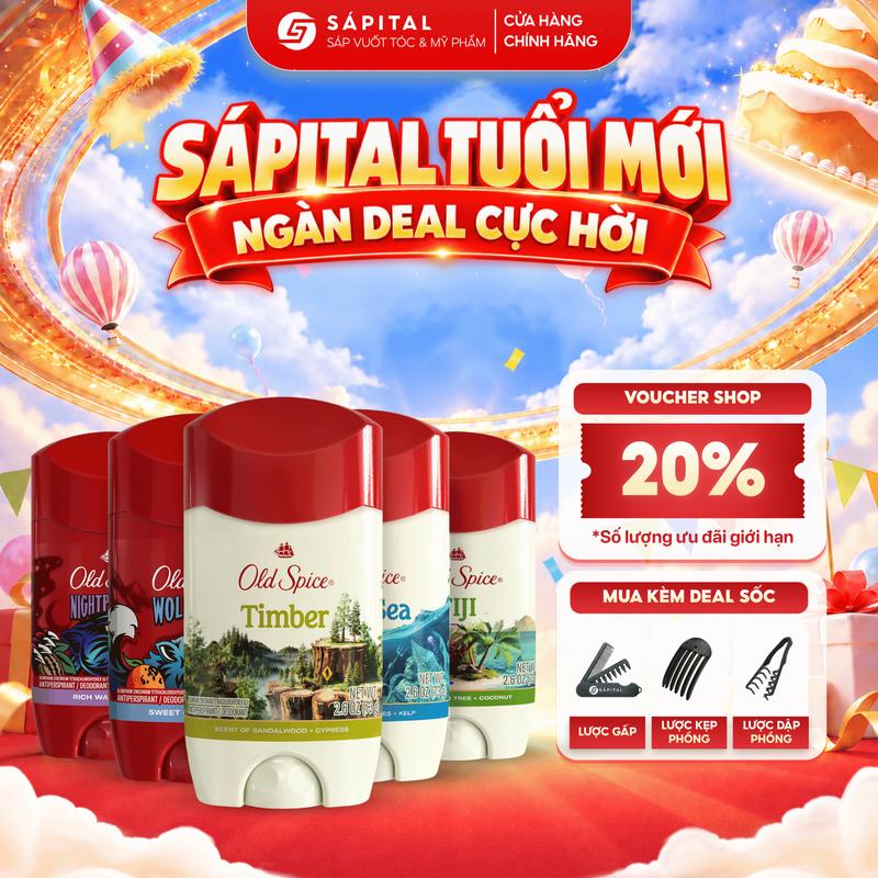 Lăn khử mùi Old Spice Chính hãng Mỹ | Sáp khử mùi cơ thể cho Nam&Nữ, Hỗ trợ giảm tiết mồ hôi, Lưu hương lên tới 24H, Đa dạng mùi hương Chính hãng SAPITAL