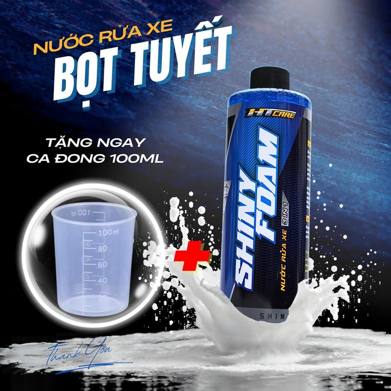 Nước rửa xe bọt tuyết SHINY FOAM làm sạch nhanh sáng bóng an toàn cho sơn xe máy & ôtô - HTCARE