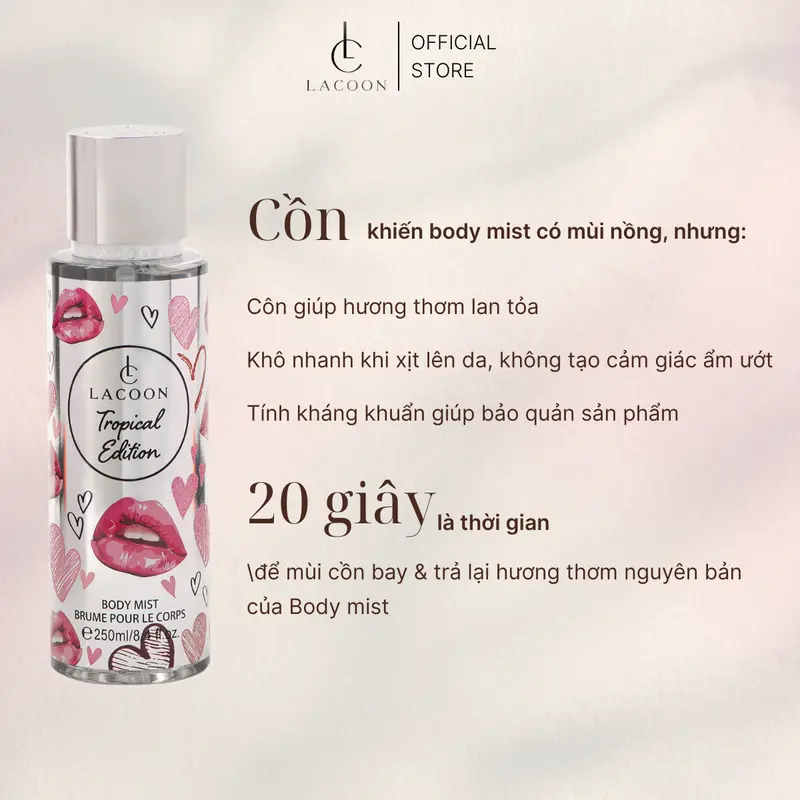 LACOON Body Mist Xịt Thơm Toàn Thân Nam Nữ Hương Nước Hoa 12H - 24H Với 6 Mùi Hương An Toàn Cho Mọi Loại Da 7