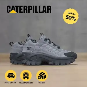 Sepatu Safety Ujung Besi Caterpillar Buldozer // Sepatu Pria Tactical Sol Karet Non Slip Besi Kerja Proyek Lapangan