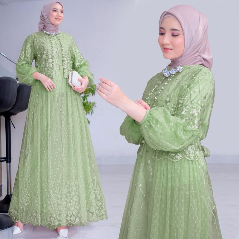 MAXI // GAMIS WANITA RAFIKA 2 UKURAN DPN SLETING (BUSUI) Muslim, Mewah 8