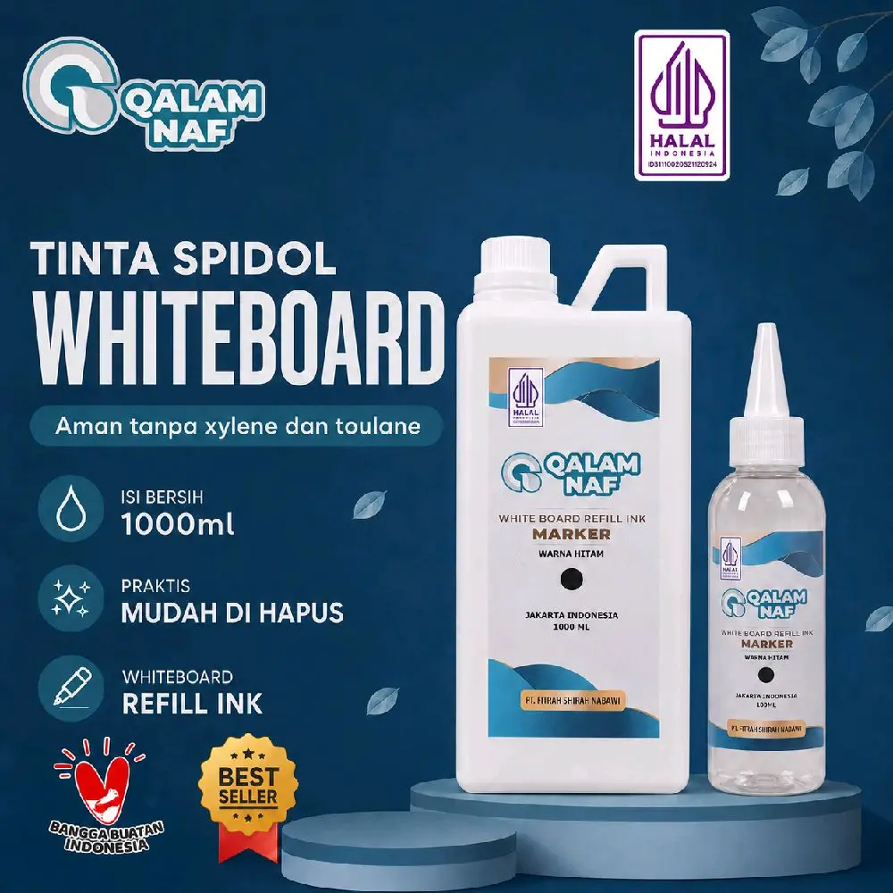 Tinta Spidol Whiteboard Qalam 1 liter warna hitam Refill Tinta