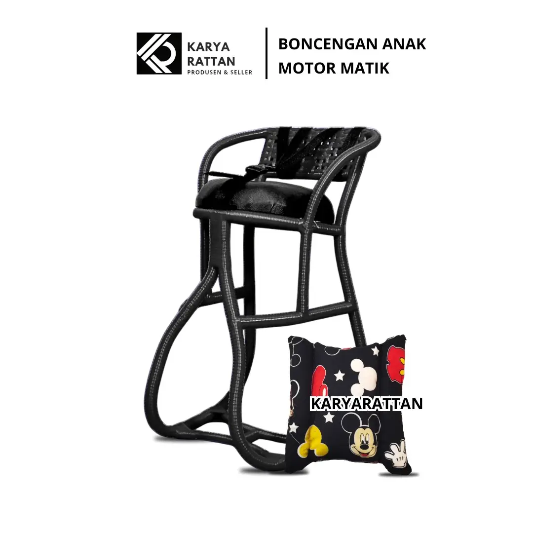 GRATIS BANTAL STANG Kursi jok dudukan boncengan anak MOTOR MATIK FULL ANYAMAN JOK KULIT dilengkapi sabuk pengaman