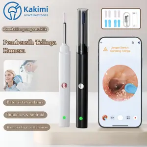 2025 KAKIMI Newest Alat Pembersih Telinga KorekKuping Kamera LED smart Visual Ear Stick WIFI waterproof Kotoran Removal Dilengkapi dengan Enam tusuk telinga Cleaning korek kuping kamera alat pembersih telinga