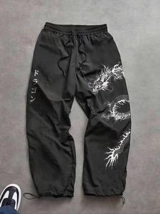 Pantalones deportivos casuales estampados para hombre, cintura elástica ajustable, tela de nylon ligera, regalo perfecto para esposo hijo novio