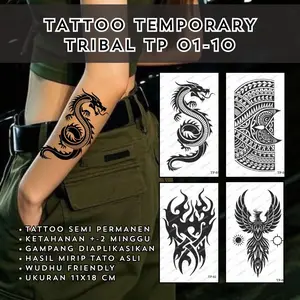 TWania - Tato temporer variasi seri TRIBAL TP 01-10 UK 11X18 CM - Tato semi permanent variasi seri TP 01-10